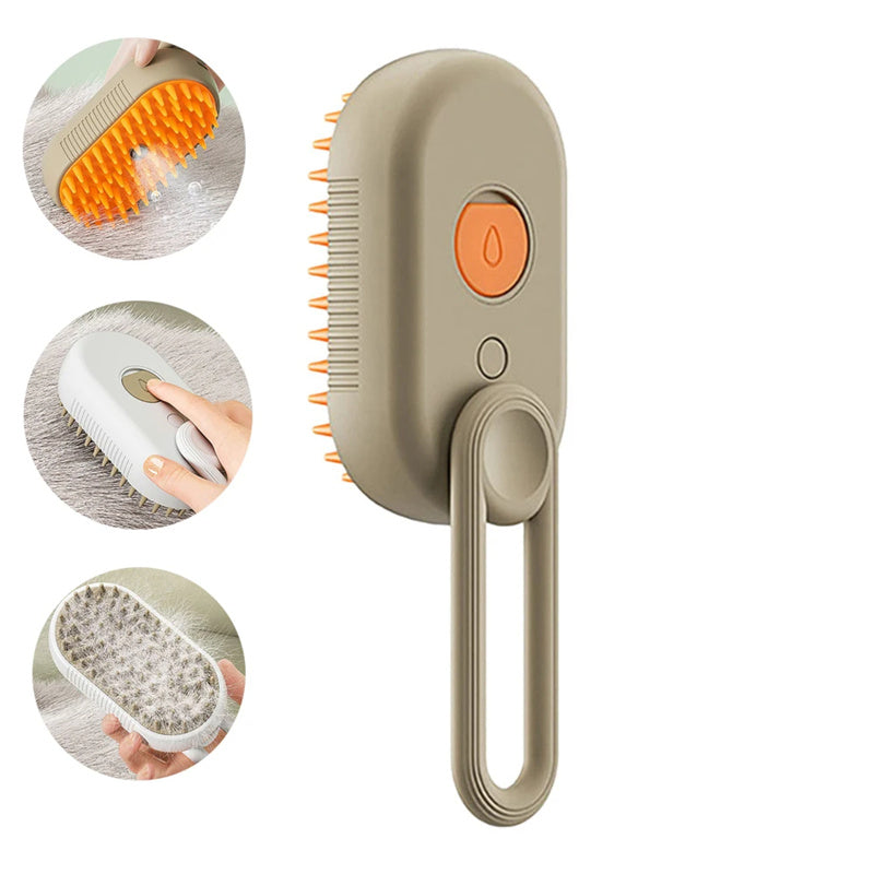 Kitomi 3-in-1 Electric Steam Pet Brush – Grooming Comb & Massage for Cats & Dogs
