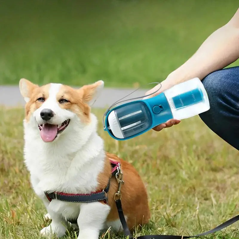 Kitomi 3-in-1 Portable Dog Travel Cup – Water, Food & Waste Bag Dispenser
