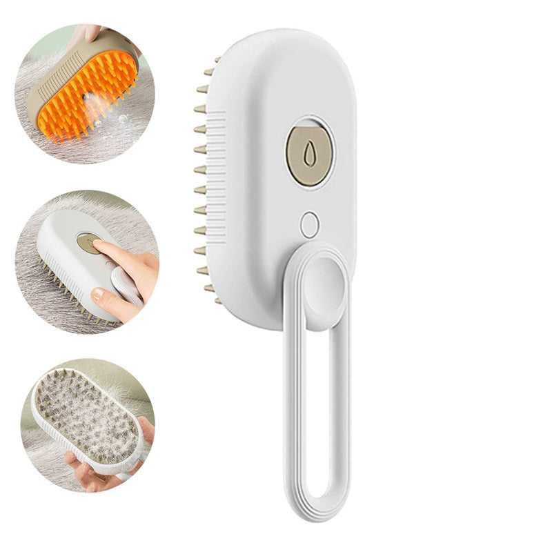 Kitomi 3-in-1 Electric Steam Pet Brush – Grooming Comb & Massage for Cats & Dogs